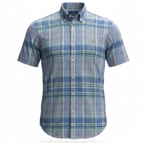 Ralph Lauren Other - Ralph Lauren Classic Fit Plaid Short Sleeve Button Up Shirt Mens XL‎ Blue Green